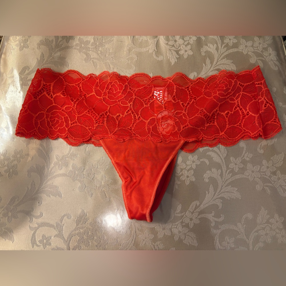 Victoria's Secret Red Lace Thong Panties